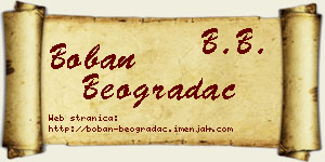 Boban Beogradac vizit kartica